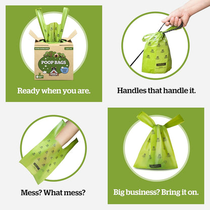 Pogi'S Dog Poop Bags with Handles Bulk - 900 Doggy Poop Bags with Easy-Tie Handles - Leak-Proof, Ultra Thick, Scented Poop Bags for Dogs, Cat Poop Bags