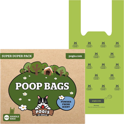 Pogi'S Dog Poop Bags with Handles Bulk - 900 Doggy Poop Bags with Easy-Tie Handles - Leak-Proof, Ultra Thick, Scented Poop Bags for Dogs, Cat Poop Bags